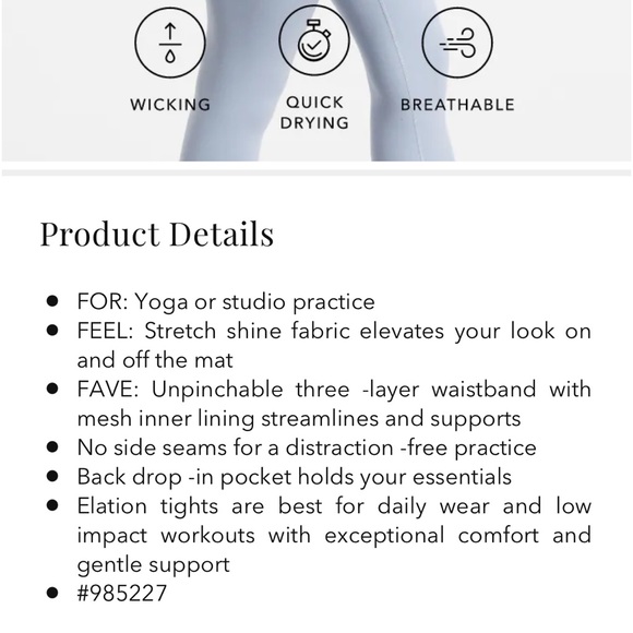 Athleta elation shine tight - Picture 6 of 7